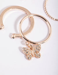 Rose Gold Butterfly Ring Pack - link has visual effect only