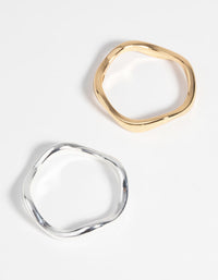 Gold and Silver Plated Weave Ring Set - link has visual effect only