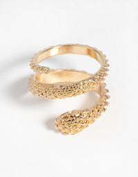 Gold Textured Snake Ring - link has visual effect only