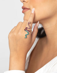 Purple and Blue Stone Snake Ring - link has visual effect only