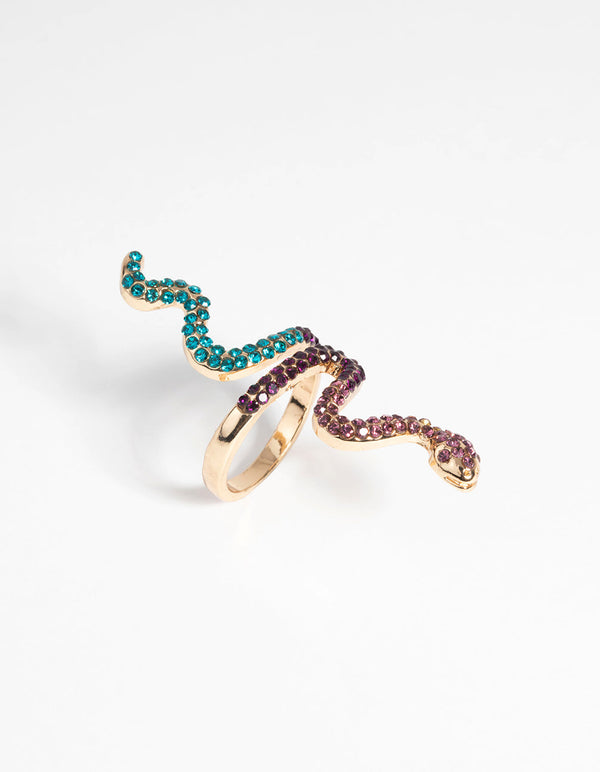 Purple and Blue Stone Snake Ring