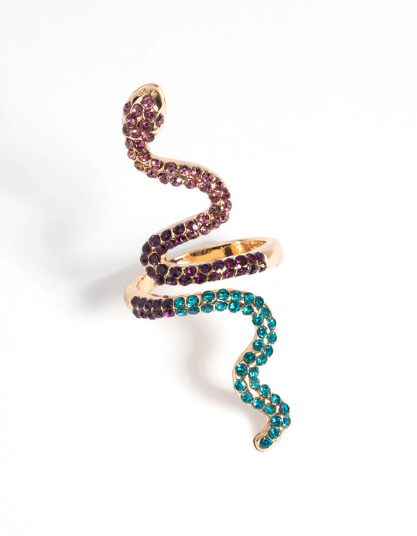 Purple and Blue Stone Snake Ring