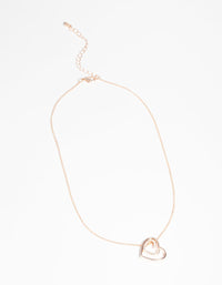 Rose Gold Double Heart Necklace - link has visual effect only