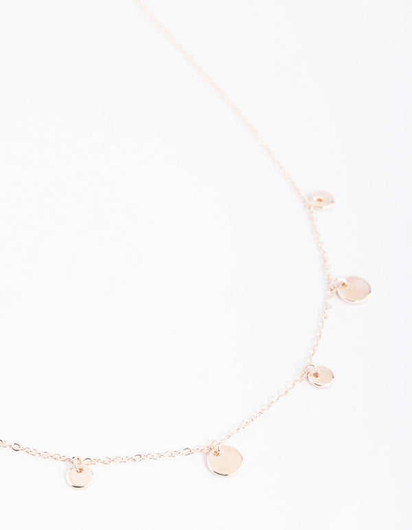 Rose Gold Disc Charm Necklace