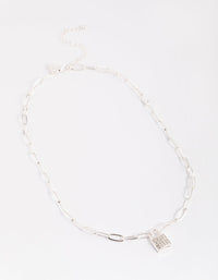Silver Diamante Padlock Necklace - link has visual effect only
