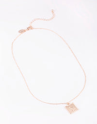 Rose Gold Square Pendant Necklace - link has visual effect only