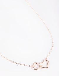Rose Gold Interlocked Hearts Necklace - link has visual effect only