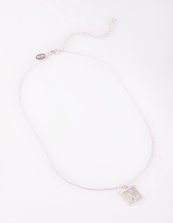 Silver Rose Pendant Necklace