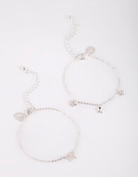 Silver Butterfly Bracelet Set - link has visual effect only
