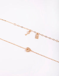 Gold Love and Lock Bracelet Set - link has visual effect only