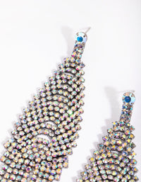 Gunmetal Diamante Waterfall Drop Earrings - link has visual effect only
