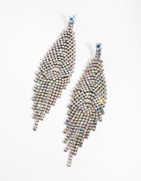 Gunmetal Diamante Waterfall Drop Earrings - link has visual effect only