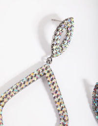 Gunmetal Diamante Drop Earrings - link has visual effect only