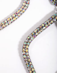 Gunmetal Diamante Drop Earrings - link has visual effect only