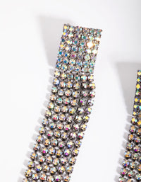 Gunmetal Diamante Tassel Drop Earrings - link has visual effect only