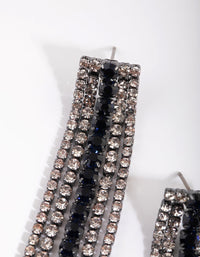 Gunmetal Diamante Drop Earrings - link has visual effect only