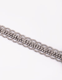 Gunmetal Diamante Choker Necklace - link has visual effect only