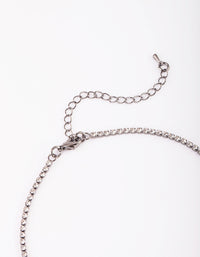 Gunmetal Marquise Diamante Necklace and Earrings Set - link has visual effect only