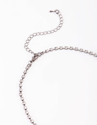 Gunmetal Diamante Necklace and Earrings Set - link has visual effect only