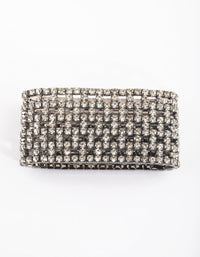 Gunmetal Diamante Mesh Bracelet - link has visual effect only