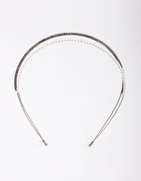 Gold Pearl and Diamante Alice Band - link has visual effect only