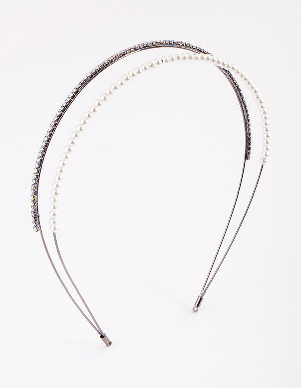 Gold Pearl and Diamante Alice Band