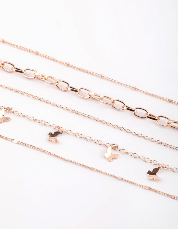Rose Gold Butterfly Choker Necklace