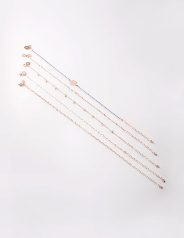 Rose Gold Cord Choker Necklace