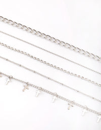Rhodium Cross Choker Necklace - link has visual effect only