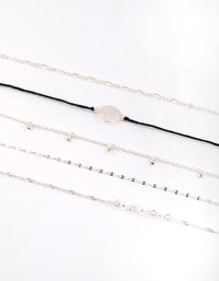 Silver Cord Choker Necklace - link has visual effect only