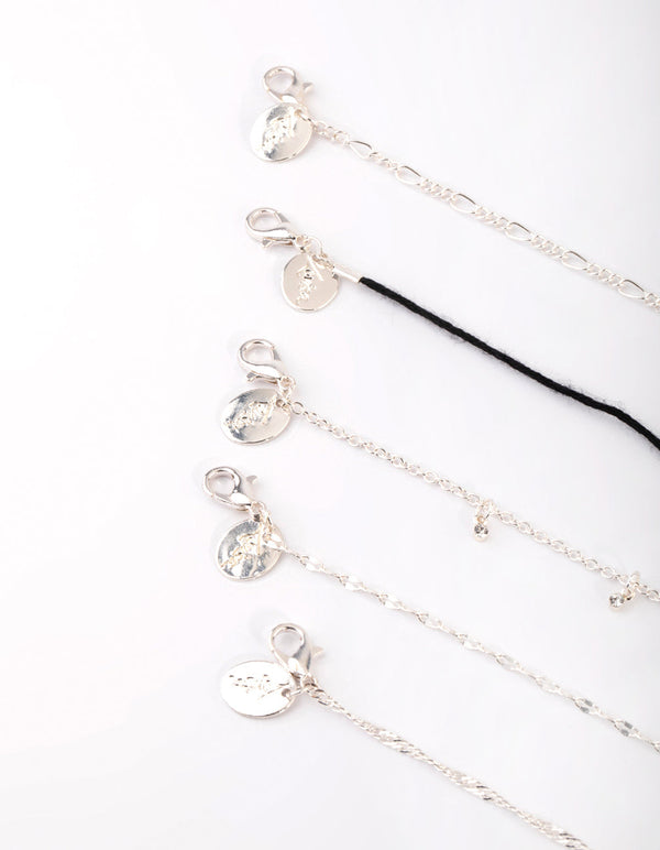 Silver Cord Choker Necklace