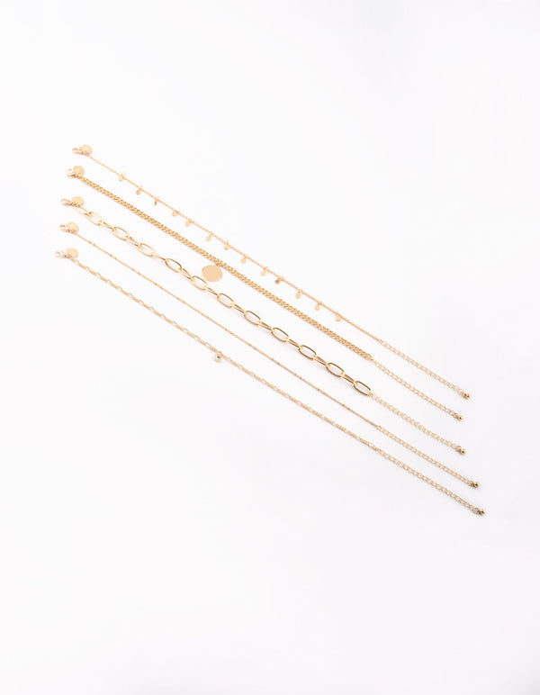 Gold Disc Choker Necklace