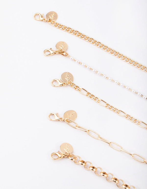 Gold Pearl Choker Necklace