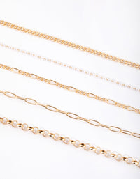 Gold Pearl Choker Necklace - link has visual effect only