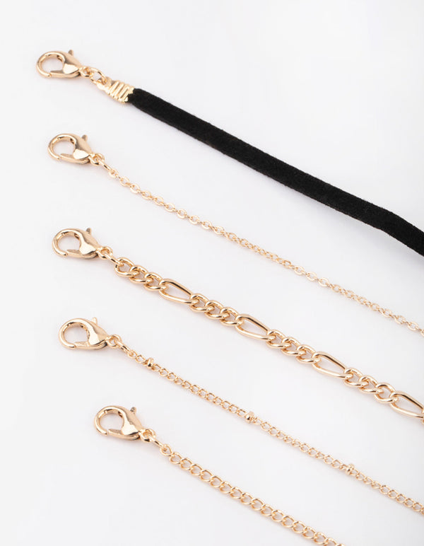 Gold Snake Charm Choker Necklace
