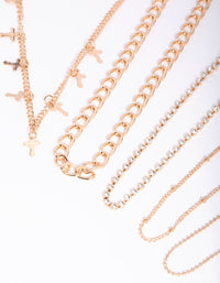 Gold Cross Choker Necklace - link has visual effect only