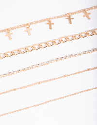 Gold Cross Choker Necklace - link has visual effect only