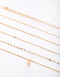 Gold Cross Choker Necklace - link has visual effect only