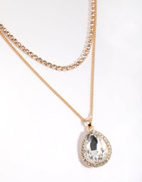 Rose Gold Diamante Layered Necklace - link has visual effect only