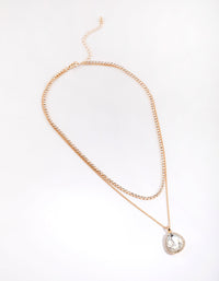 Rose Gold Diamante Layered Necklace - link has visual effect only