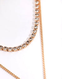 Rose Gold Diamante Layered Necklace - link has visual effect only