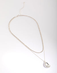 Silver Diamante Layered Necklace - link has visual effect only
