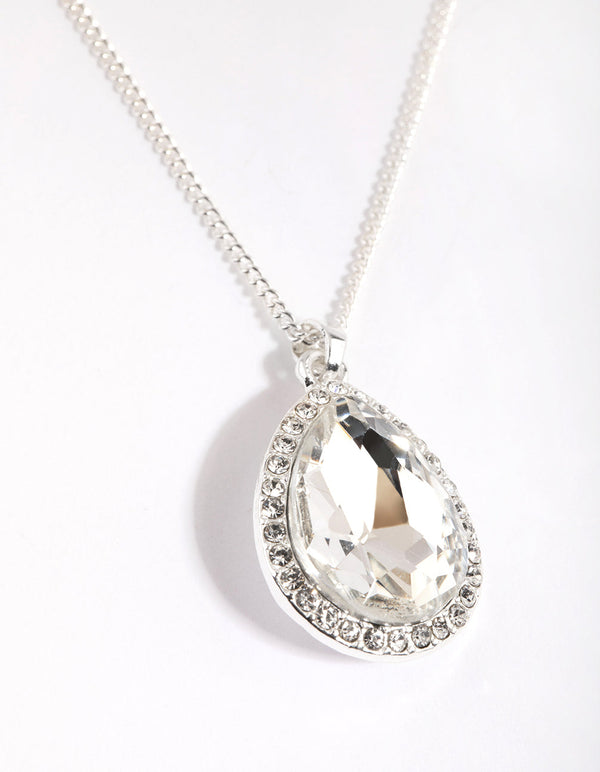 Silver Diamante Layered Necklace