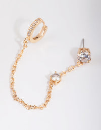 Gold Chain Stud and Huggie Earrings - link has visual effect only