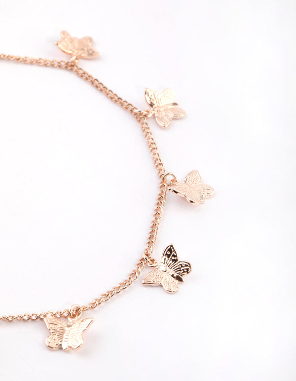 Rose Gold Butterfly Chain Anklet