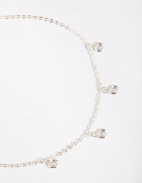 Silver Diamante Chain Anklet - link has visual effect only