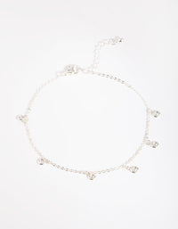 Silver Diamante Chain Anklet - link has visual effect only