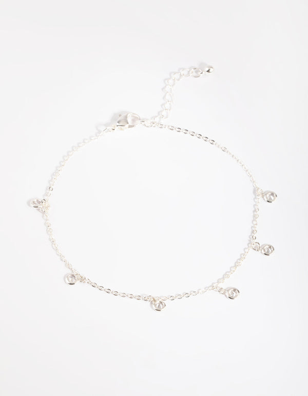 Silver Diamante Chain Anklet