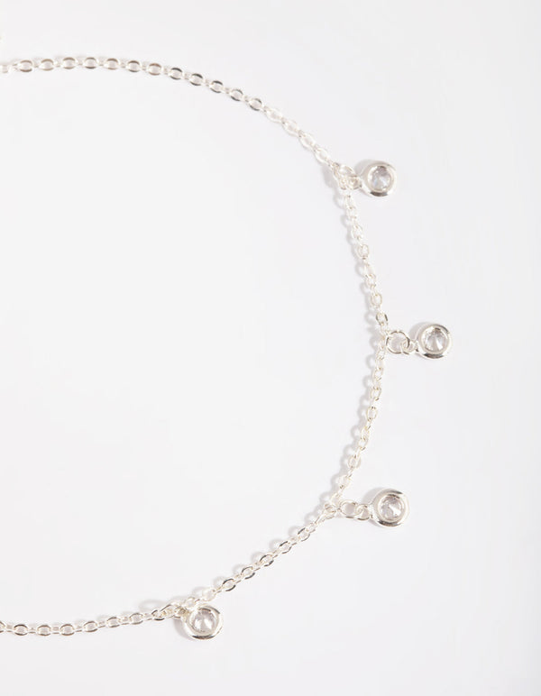 Silver Diamante Chain Anklet