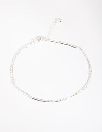 Silver Figaro Anklet - link has visual effect only